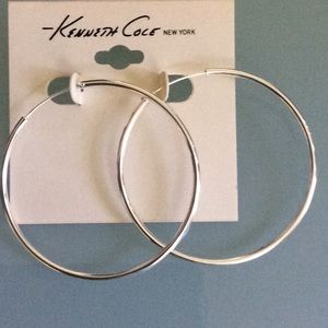Kenneth Cole Silver (tone) Fashion Hoop Earrings
